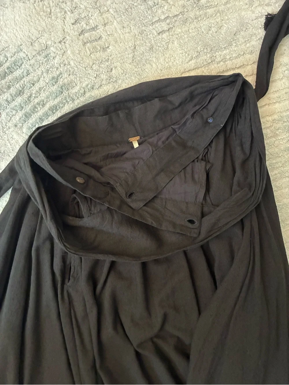 Free People high waist volume Maxi Skirt with Tie Waist